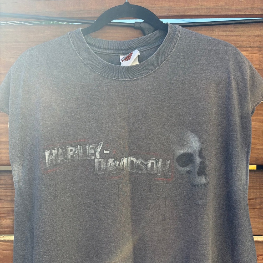 Harley Davidson Sleeveless Tee Mens 3XL Gray Alefs Wichita Skull Graphic